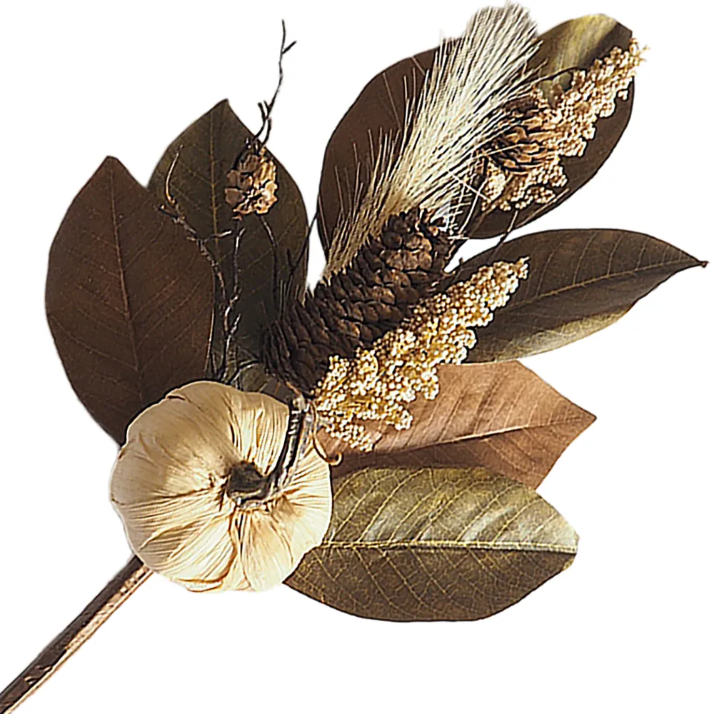 Hot Christmas Forever FALL SPRAY 20″ HEMP PUMPKIN/PINECONE W/ MAGNOLIA LEAF NATURAL