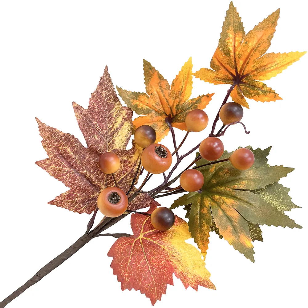 Online Christmas Forever FALL SPRAY 16″ MAPLE LEAF/BERRY ORANGE/MULTI