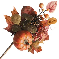 Discount Christmas Forever FALL SPRAY 20″ PUMPKIN/PINECONE/MAPLE LEAVES W/ BERRIES ORANGE/MULTI