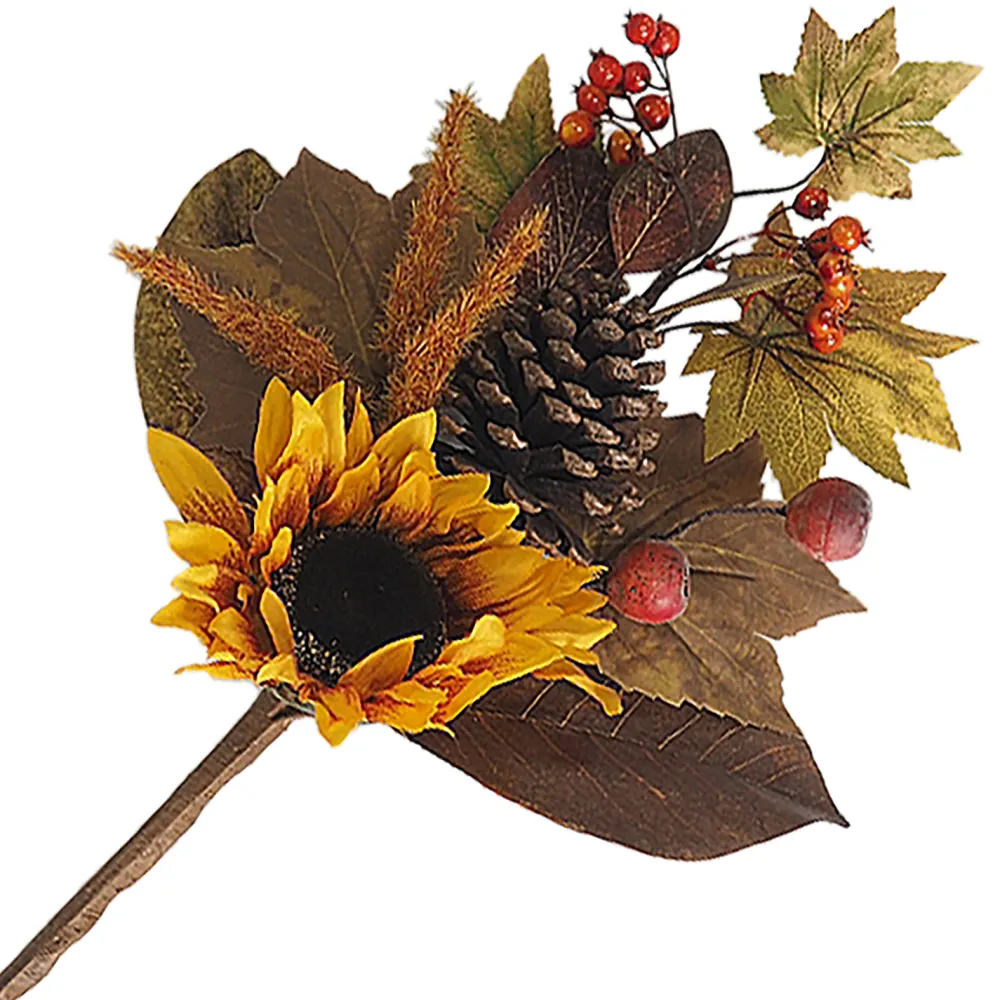 Online Christmas Forever FALL SPRAY 20″ SUNFLOWER/PUMPKIN PINECONE W/ MIXED LEAF ORANGE/YELLOW