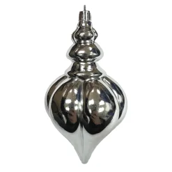 Hot Christmas Forever FINIAL 150MM/6″ SHINY SILVER RIBBED