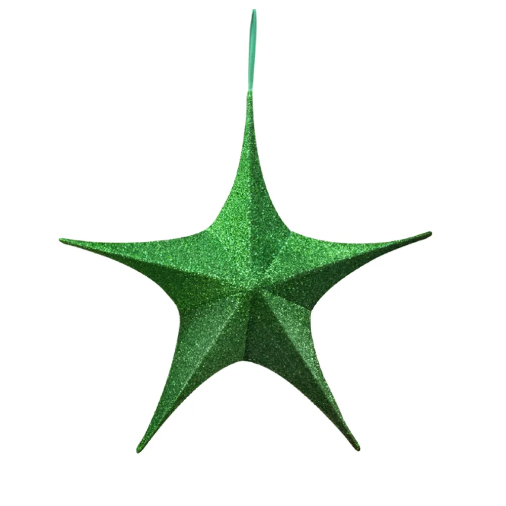 Online Christmas Forever FOLDING SHIMMER STAR 16″ GREEN