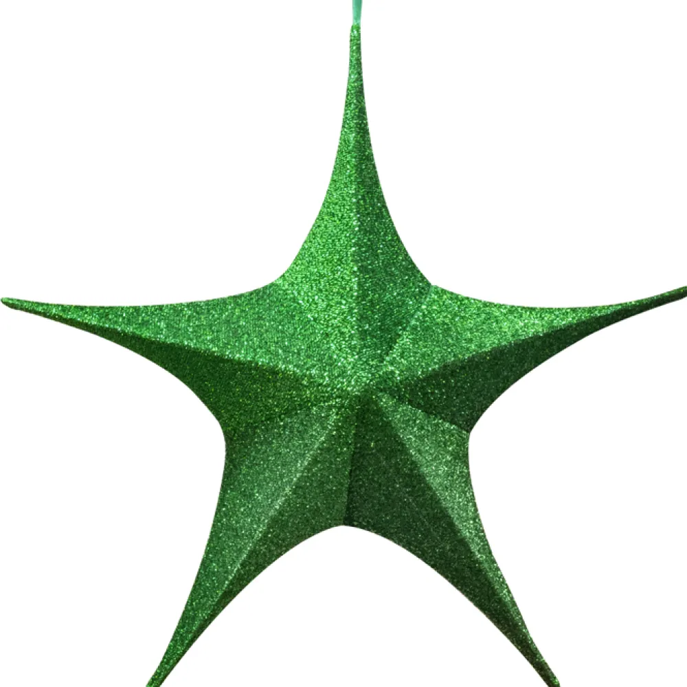 Sale Christmas Forever FOLDING SHIMMER STAR 32″ GREEN