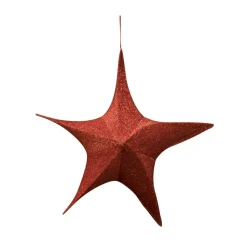 New Christmas Forever FOLDING SHIMMER STAR 32″ RED