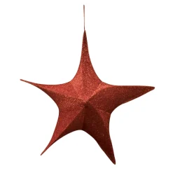 Christmas Forever FOLDING SHIMMER STAR 43″ RED