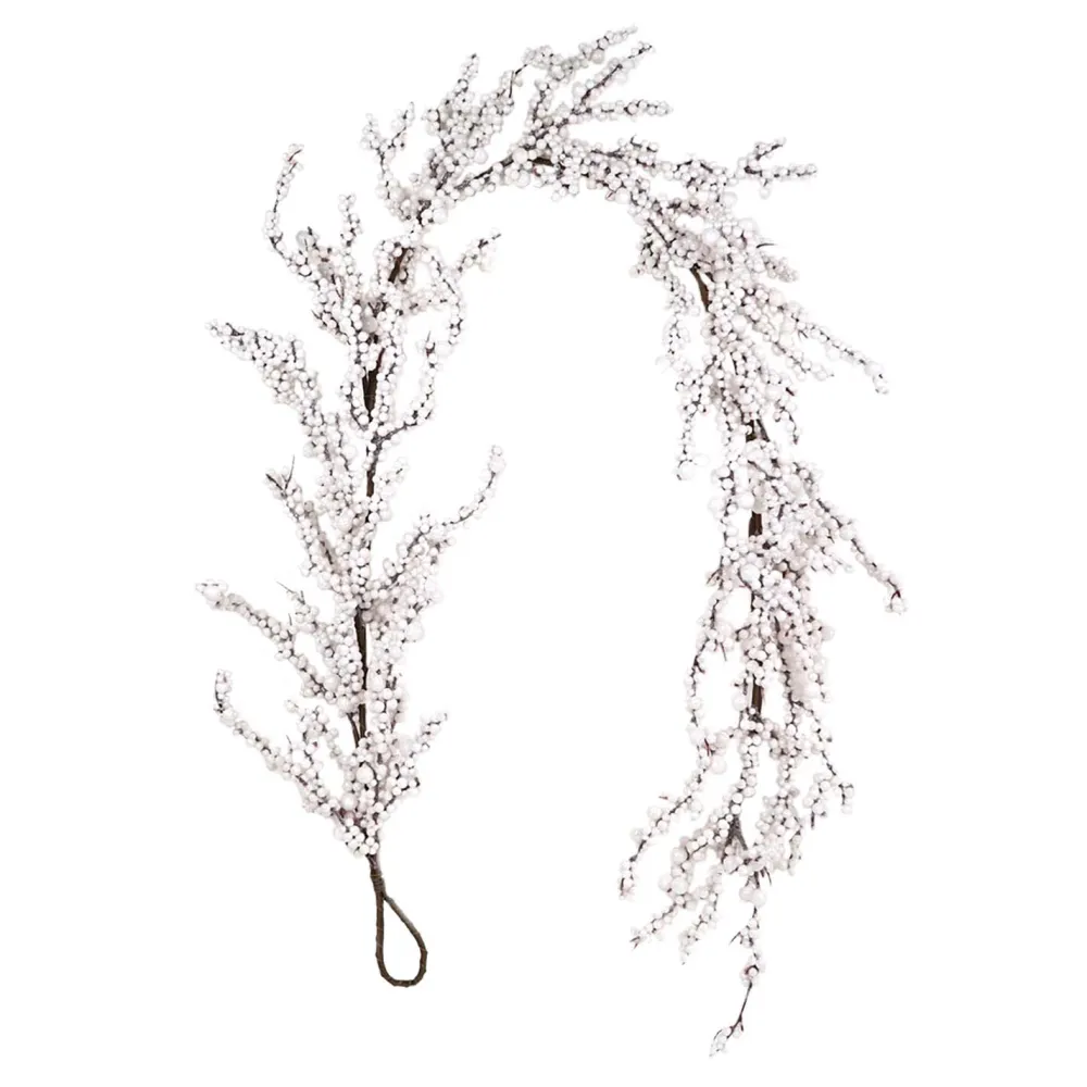 Discount Christmas Forever GARLAND BERRY 60″ WHITE SNOW BERRY
