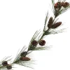 Clearance Christmas Forever GARLAND FROSTED HARD NEEDLE ROPING 72″ W/ PINE CONES