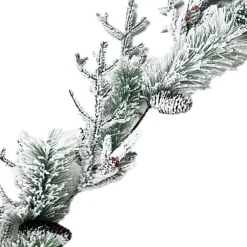 Best Christmas Forever GARLAND PINE 60″ FLOCKED MIXED PINES W/ PINE CONES