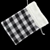 Sale Christmas Forever GIFT SACK BLACK/WHITE PLAID 8″ X 10″ SHERPA CUFF