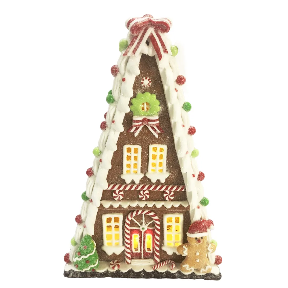 Sale Christmas Forever GINGERBREAD HOUSE W/ LED (YELLOW) 9.4″ CLAY DOUGH