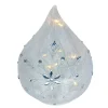 Sale Christmas Forever GLASS DROP-SHAPED TABLE DECOR 8″ FROSTED W/ SNOWFLAKE