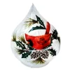 Outlet Christmas Forever GLASS TABLE DECOR 4.5″ DROP SHAPE CARDINAL W/ WARM WHITE STRING LIGHTS