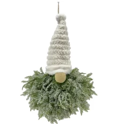 Sale Christmas Forever GNOME HANGING PINE BODY|FUR HAT GREEN/NATURAL 19.5″x27.5″ FROSTED