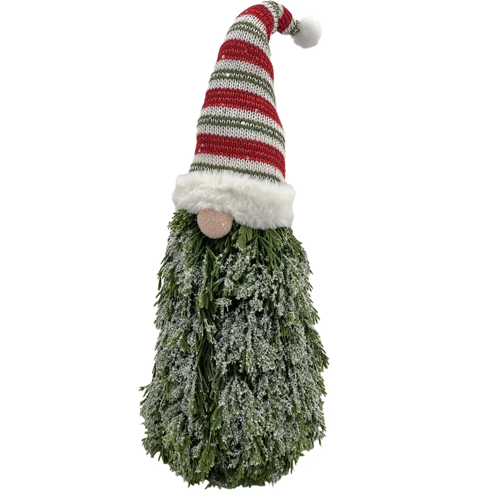 Online Christmas Forever GNOME PINE BODY|FABRIC HAT RED/GREEN 8″x18.5″ FROSTED