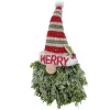 New Christmas Forever GNOME PINE BODY|FABRIC HAT RED/GREEN 6.5″x10″ FROSTED