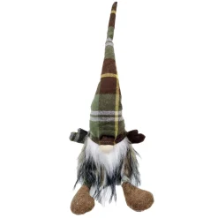 Best Christmas Forever GNOME PLUSH SITTING 14″ GREEN/BROWN W/ DANGLE LEGS