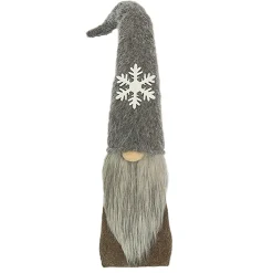 Clearance Christmas Forever GNOME PLUSH FAUX FUR BROWN 24.5″ W/ SNOWFLAKE