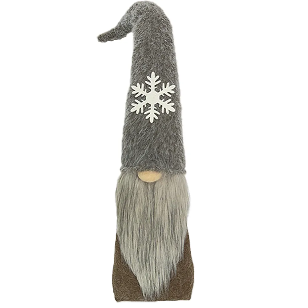 Clearance Christmas Forever GNOME PLUSH FAUX FUR BROWN 24.5″ W/ SNOWFLAKE