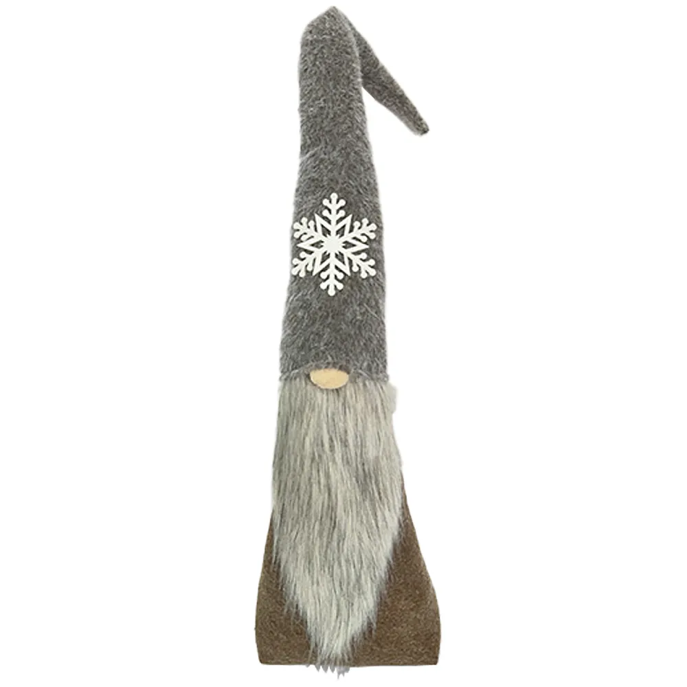 Sale Christmas Forever GNOME PLUSH FAUX FUR BROWN 34.5″ W/ SNOWFLAKE
