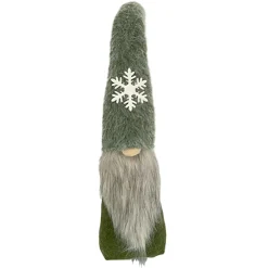 Outlet Christmas Forever GNOME PLUSH FAUX FUR GREEN 24.5″ W/ SNOWFLAKE