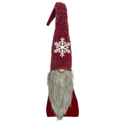 New Christmas Forever GNOME PLUSH FAUX FUR RED 34.5″ W/ SNOWFLAKE