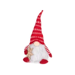 Outlet Christmas Forever GNOME PLUSH SITTING 12″ RED/ WHITE W/ SNOWFLAKE & LED LIGHTS