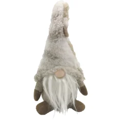 Clearance Christmas Forever GNOME PLUSH STANDING 10″ BEIGE FUR HAT