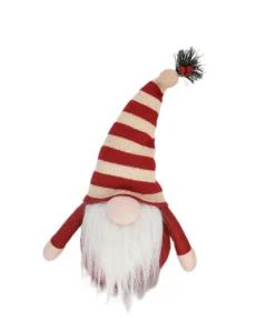 Clearance Christmas Forever GNOME PLUSH STANDING 14″ RED/ WHITE STRIPES HAT