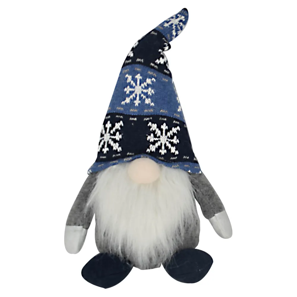 Christmas Forever GNOME PLUSH STANDING11” BLUE W/ SNOWFLAKE HAT