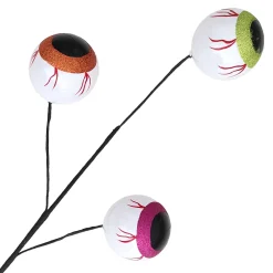 New Christmas Forever HALLOWEEN SPRAY 3xEYEBALLS 28″ WHITE/MULTI GLITTER