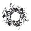 New Christmas Forever HALLOWEEN WREATH TWIGS W/ SPIDERS 23″ BLACK GLITTER