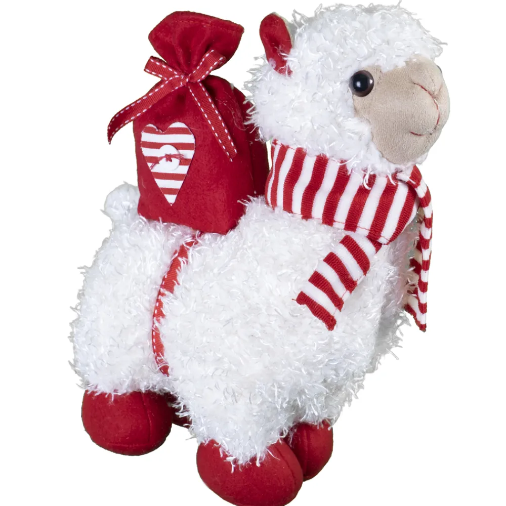 Discount Christmas Forever LAMA PLUSH 11″ STANDING WHITE/RED W/GIFT BOX & SCARF
