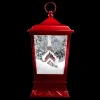 Best Christmas Forever LANTERN WITH HOUSE & SANTA ON PLANE SNOWING SCENE 15.75″