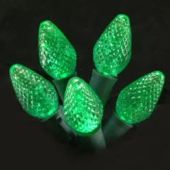 Christmas Forever LIGHT LED O/D C7 FACETED 25L P/GREEN