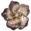 Hot Christmas Forever MAGNOLIA HEAD BROWN 4″ VELVET W/ SEQUIN & CLIP