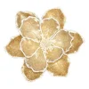 Outlet Christmas Forever MAGNOLIA HEAD GOLD 8″ METALLIC W/ICE GLTR & WHITE EDGE W/CLIP