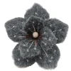 Clearance Christmas Forever MAGNOLIA HEAD GRAY 6″ FELT FROSTED LOOK W/ CLIP