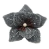 Sale Christmas Forever MAGNOLIA HEAD GRAY 7″ FELT FROSTED LOOK W/ CLIP