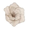 Hot Christmas Forever MAGNOLIA HEAD IVORY 6″ VELVET W/ GLITR. EDGE & CLIP