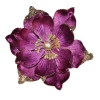 Christmas Forever MAGNOLIA HEAD PURPLE 9″ VELVET W/ CHAMPAGNE GLITR. & CLIP