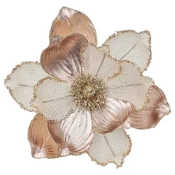 Sale Christmas Forever MAGNOLIA HEAD ROSE GOLD 9″ LEATHER/ METALLIC W/ CLIP