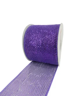 Discount Christmas Forever MESH RIBBON 4″ X 25 YDS PURPLE FULL SPARKLE