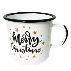 Christmas Forever METAL ENAMEL MUG 4″ – “MERRY CHRISTMAS”
