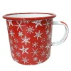 Outlet Christmas Forever METAL ENAMEL MUG 4″ NORDIC SNOWFLAKES