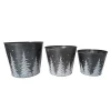 Discount Christmas Forever METAL POT W/ TREE BLACK/WHT 4.2″|5.1″|6” 3PC SET