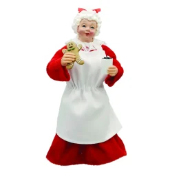 Best Christmas Forever MRS. CLAUS STANDING 11″ RED/WHITE BAKER W/ GINGERBREAD