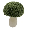 Christmas Forever MUSHROOM WOODEN BODY|FABRIC CAP GREEN/NATURAL 4″ GLITTER/FROSTED