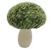 Best Christmas Forever MUSHROOM WOODEN BODY|FABRIC CAP GREEN/NATURAL 4.5″ GLITTER/FROSTED