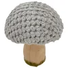 Discount Christmas Forever MUSHROOM WOODEN BODY|FABRIC CAP GREY/NATURAL 4.5″ GLITTER/FROSTED
