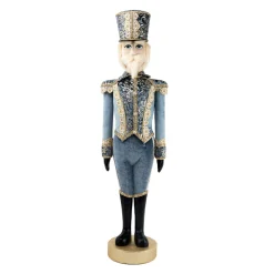 Hot Christmas Forever NUTCRACKER 41″ REGAL BLUE FABRIC W/ INTRICATE EMBROIDERY